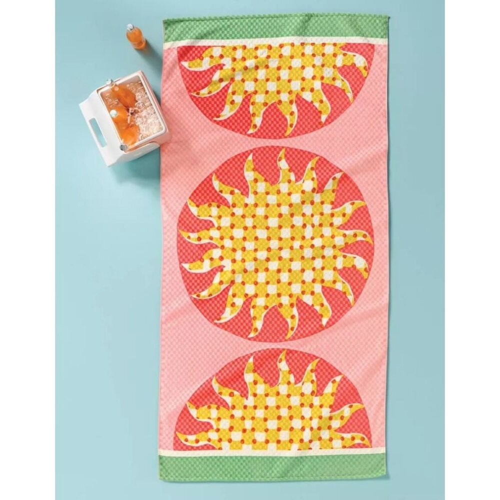 Colorful Sunburst Design Cotton Beach Towel By Room Essentials 34" X 64"